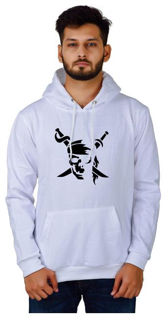 

DIVRA CLOTHING Men White Hooded Hoodie