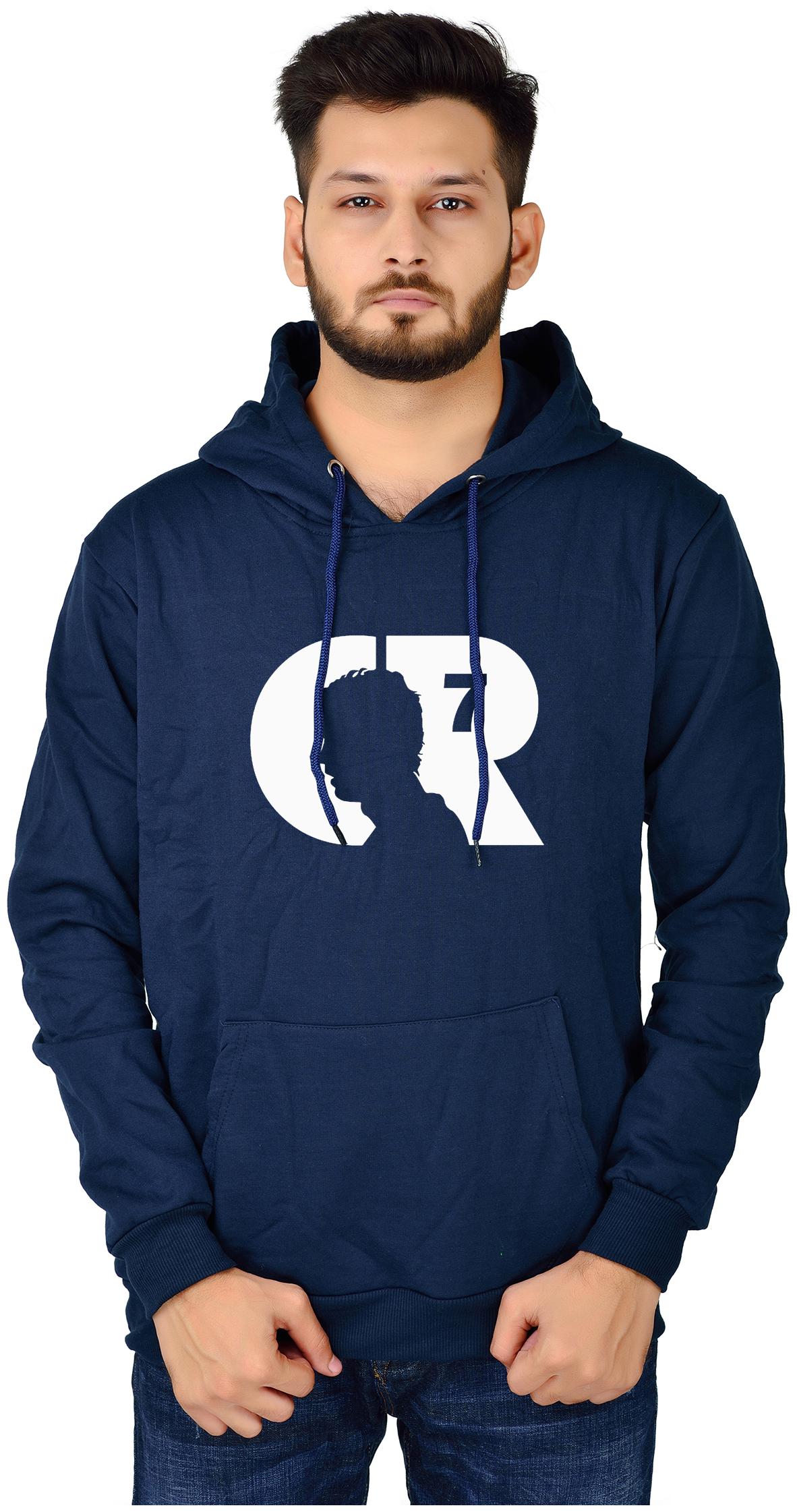 

DIVRA CLOTHING Cotton Blend Navy Blue Printed Hoodie For Men