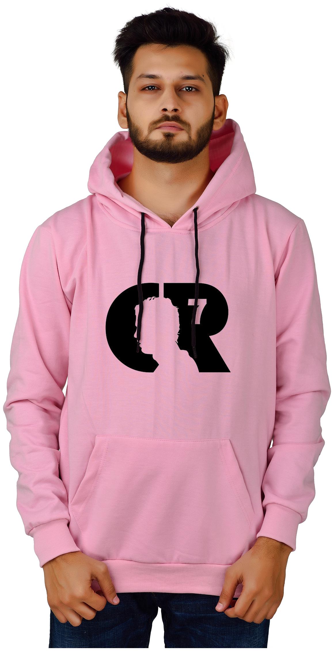 

DIVRA CLOTHING Men Pink Hooded Hoodie