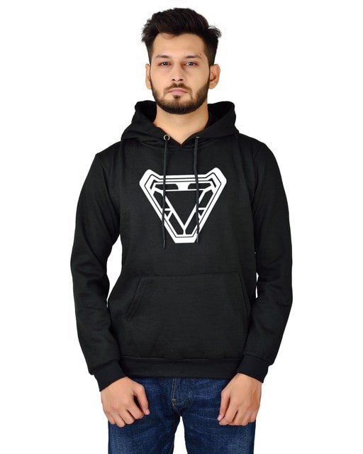 

DIVRA CLOTHING Men Black Hooded Hoodie