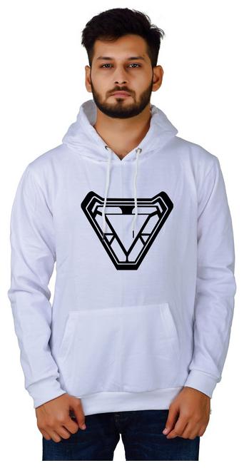 

DIVRA CLOTHING Men White Hooded Hoodie