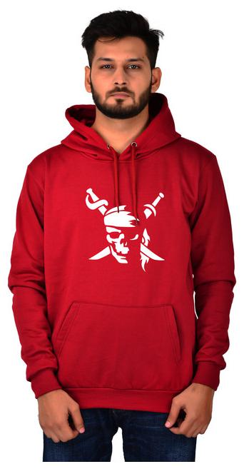 

DIVRA CLOTHING Men Maroon Hooded Hoodie