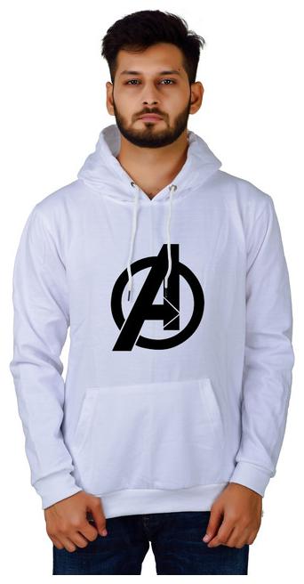 

DIVRA CLOTHING Men White Hooded Hoodie