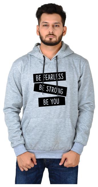 

DIVRA CLOTHING Men Grey Hooded Hoodie