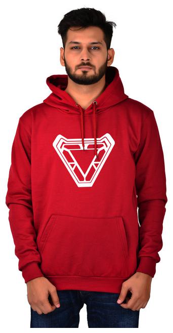 

DIVRA CLOTHING Men Maroon Hooded Hoodie