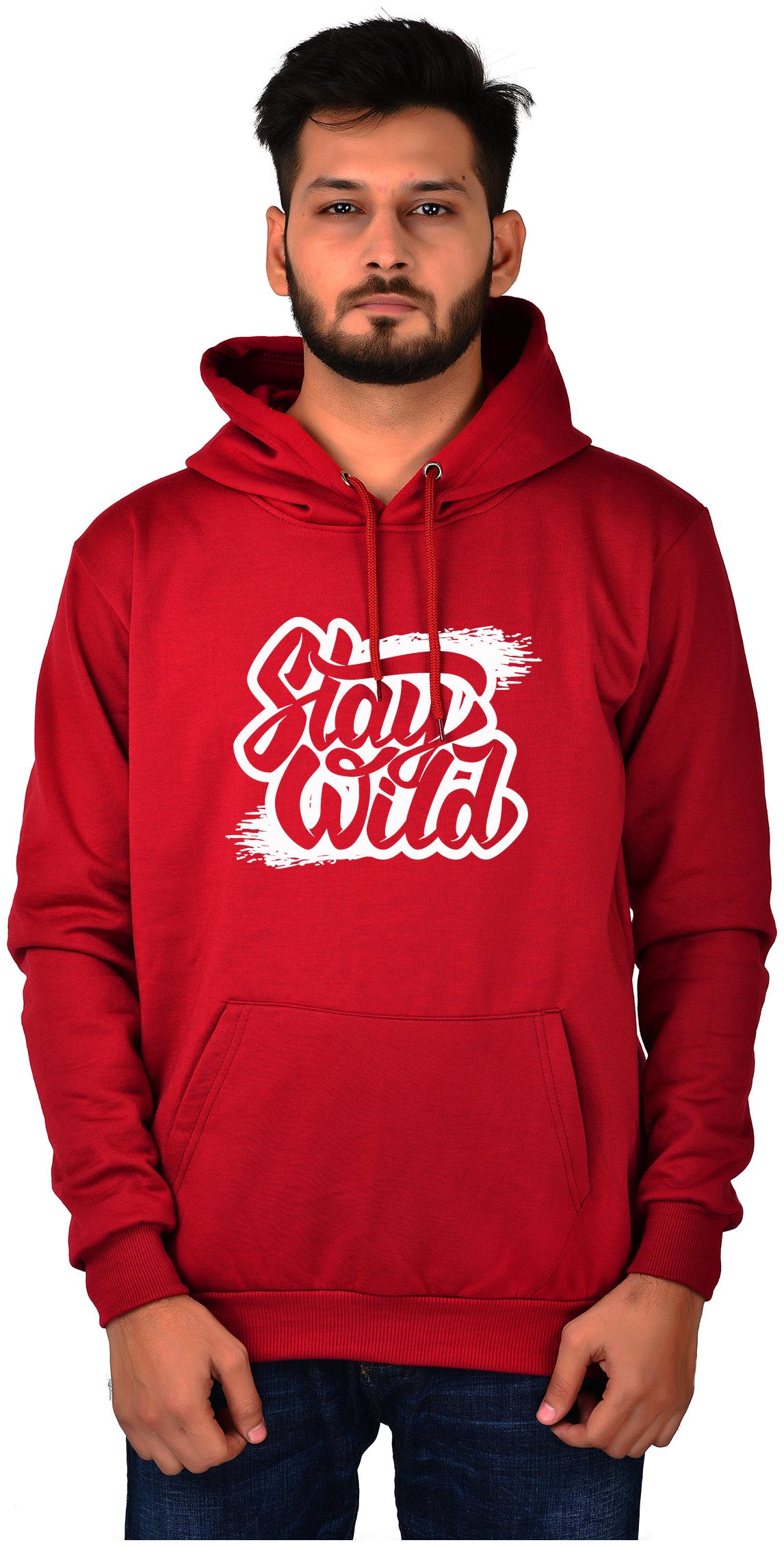 

DIVRA CLOTHING Men Maroon Hooded Hoodie