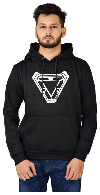 

DIVRA CLOTHING Men Black Hooded Hoodie
