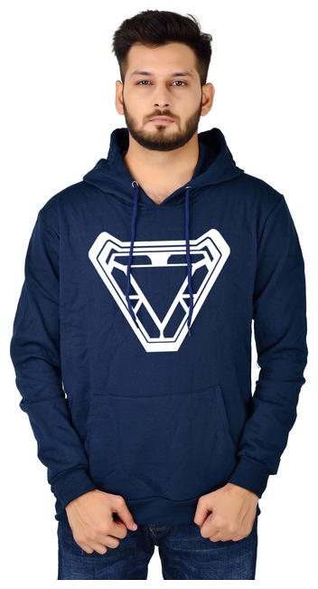 

DIVRA CLOTHING Men Cotton Blend Printed Navy Blue Hoodie