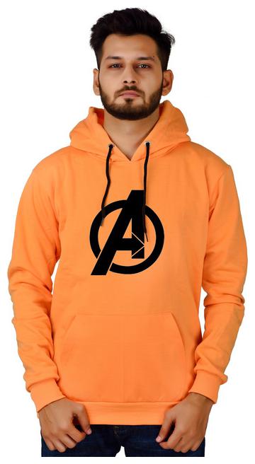 

DIVRA CLOTHING Men Orange Hooded Hoodie