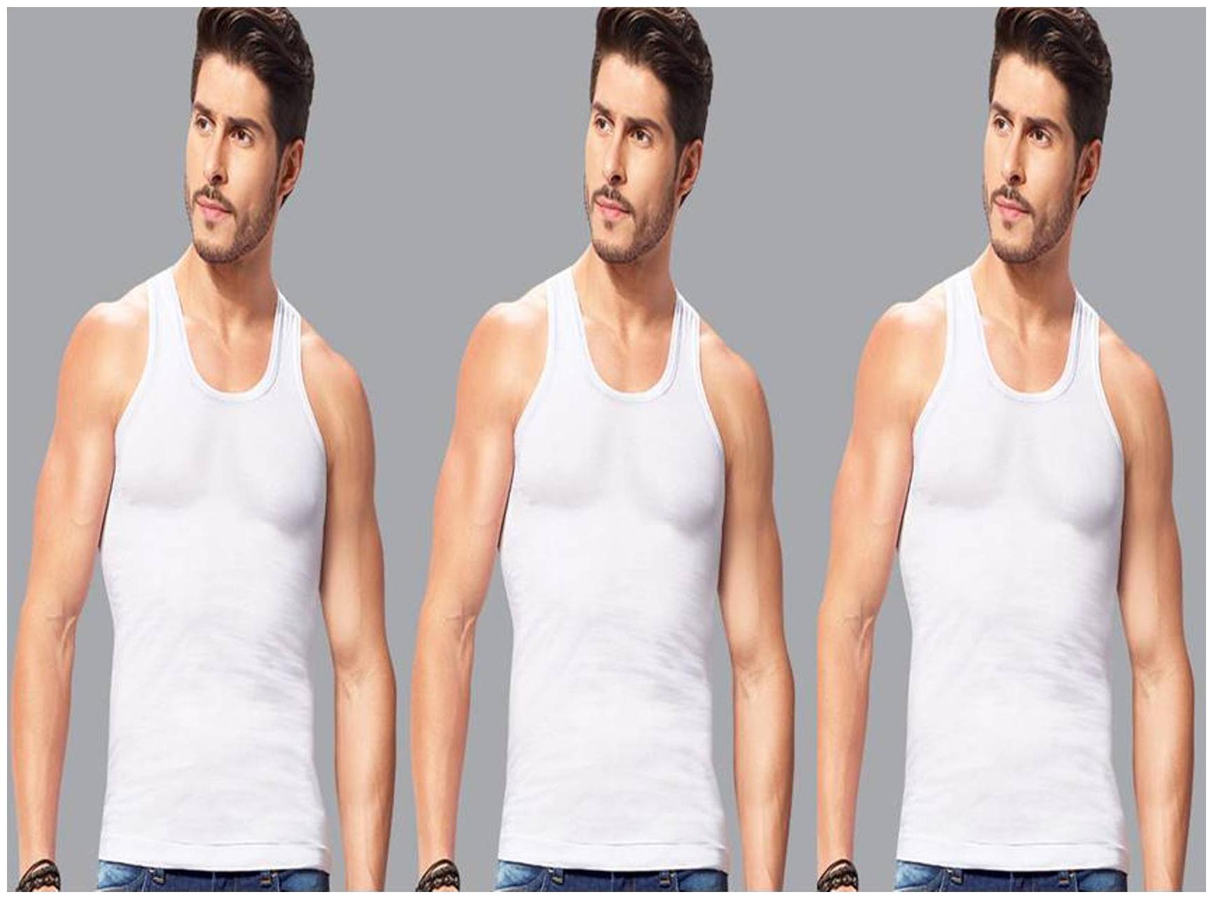 Dixcy Josh 3 Sleeveless Scoop Neck Men Vest White by Clasp N Clutch