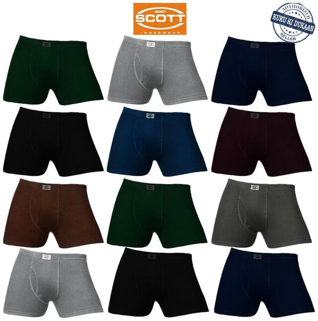 Dixcy Scott Uno Series Solid Trunks - Assorted ,Pack Of 12