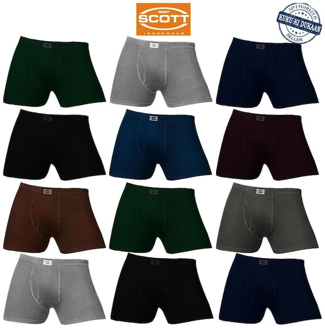 Dixcy Scott Uno Series Solid Trunks - Assorted ,Pack Of 12