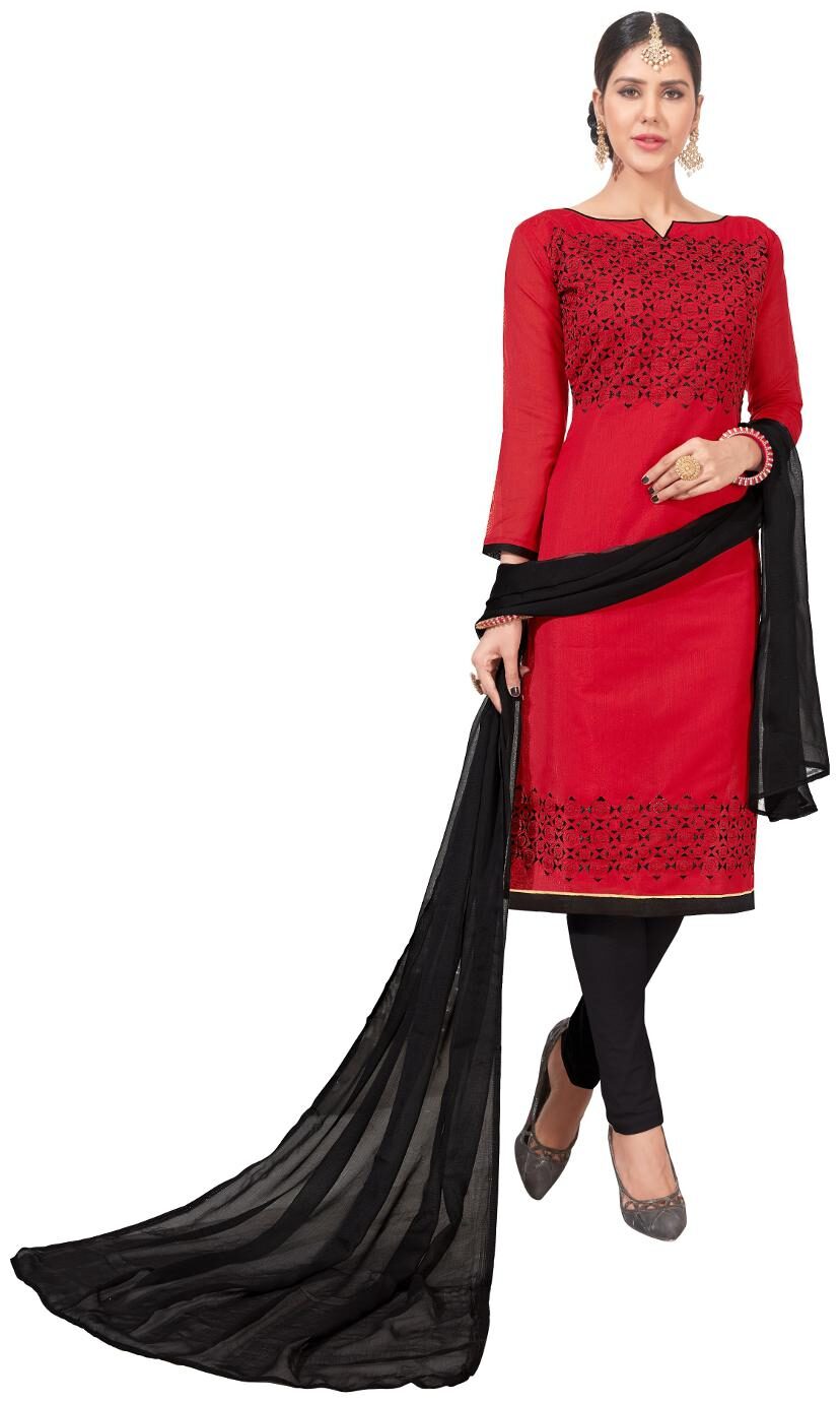 

DnVeens Women Chanderi Embroidery Dress Material