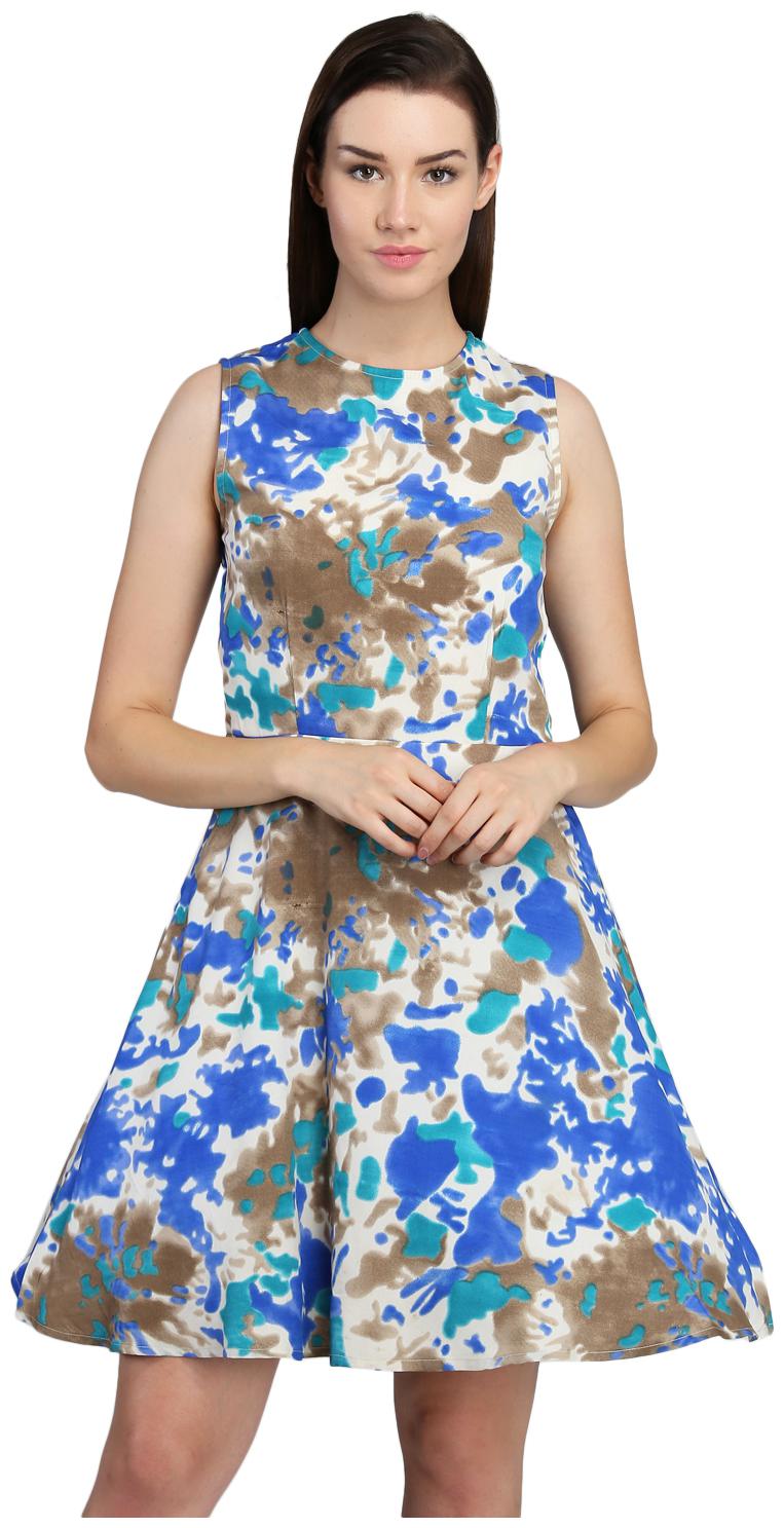 

DODO MOA Multi Printed Fit flare dress