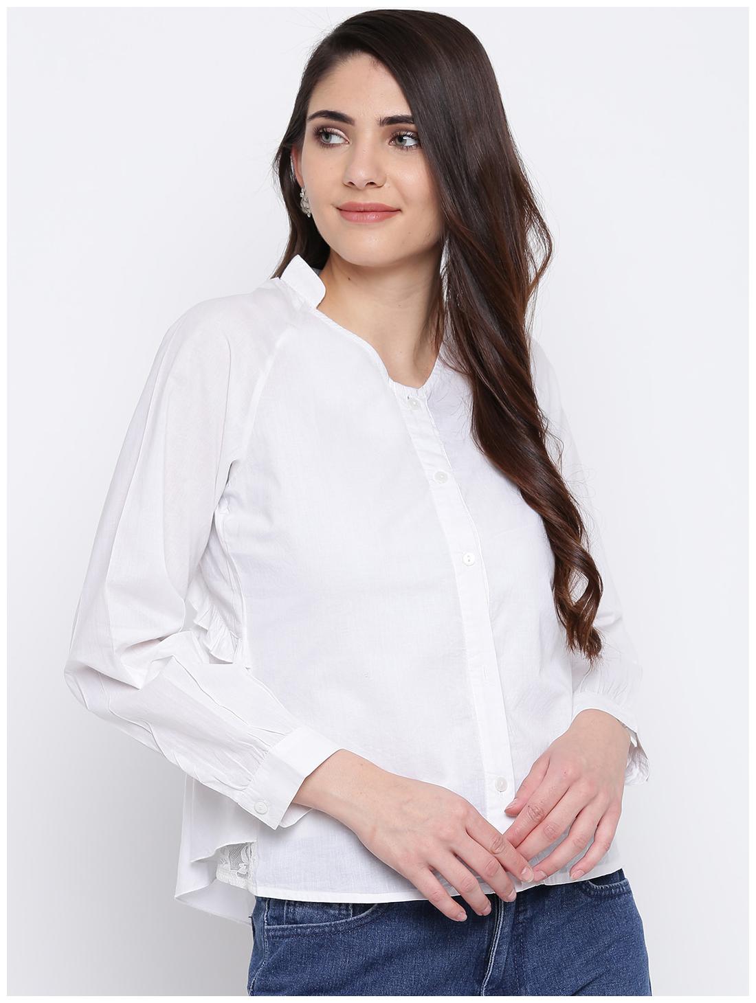 

DODO MOA Women Solid Regular top - White