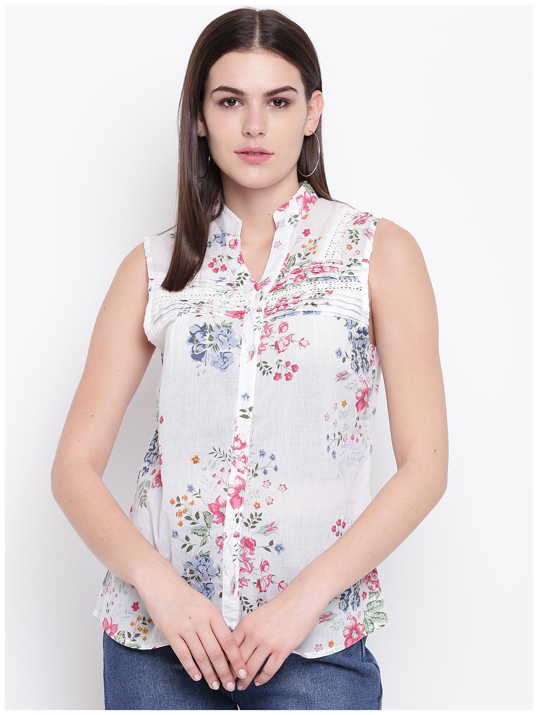 

DODO MOA Women Floral Regular top - White