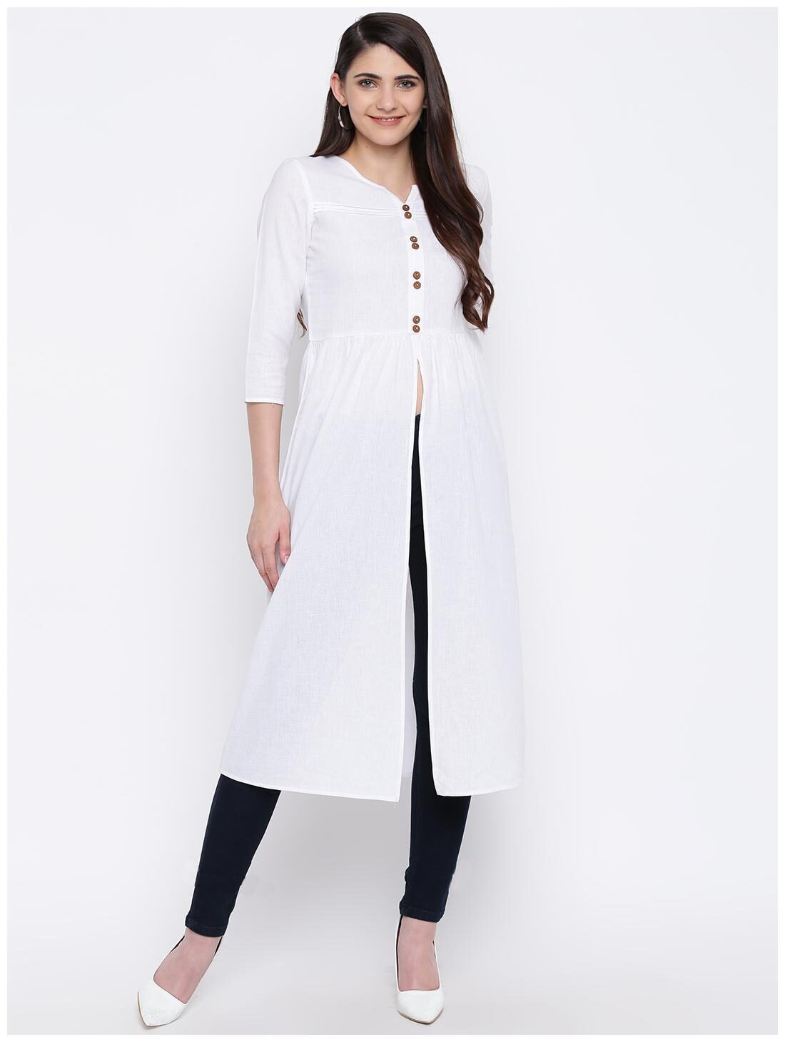 

DODO MOA Cotton Women White Kurta