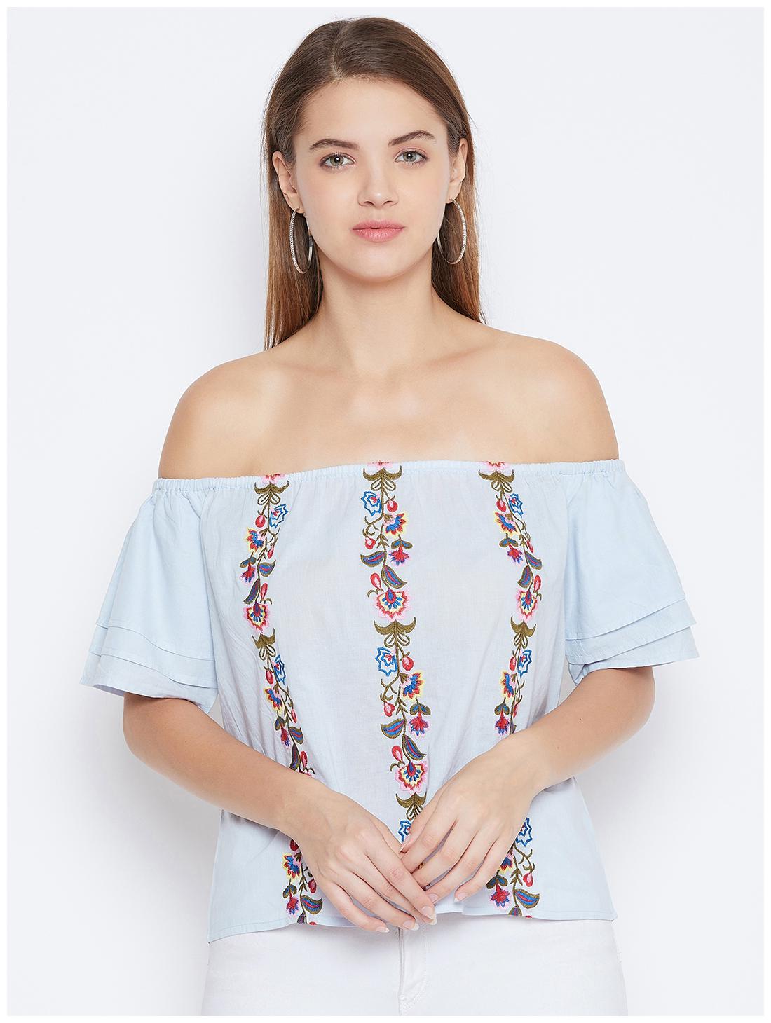 

DODO MOA Women Floral Regular top - Blue
