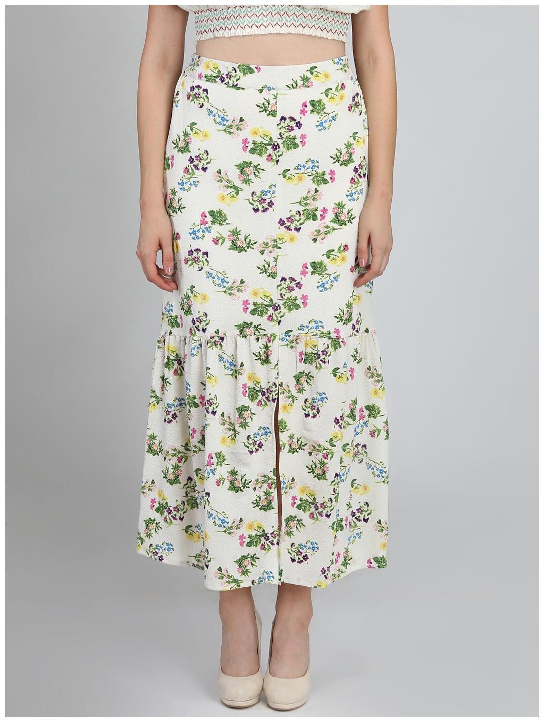 

DODO MOA Floral Straight skirt Midi Skirt - White