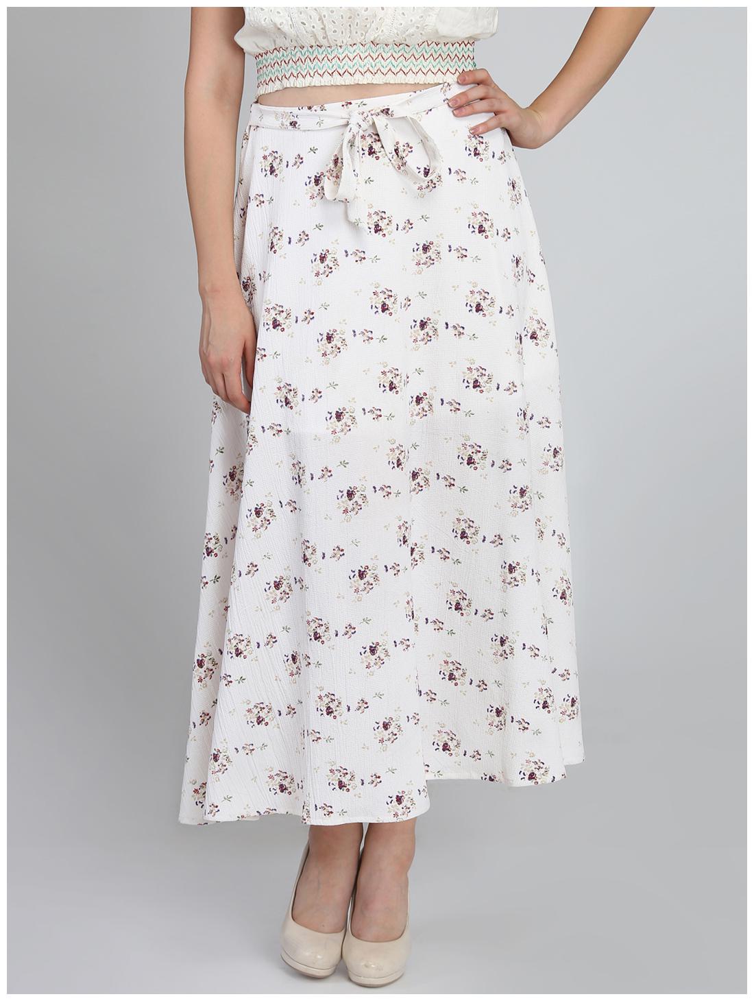 

DODO MOA Floral Straight skirt Midi Skirt - White