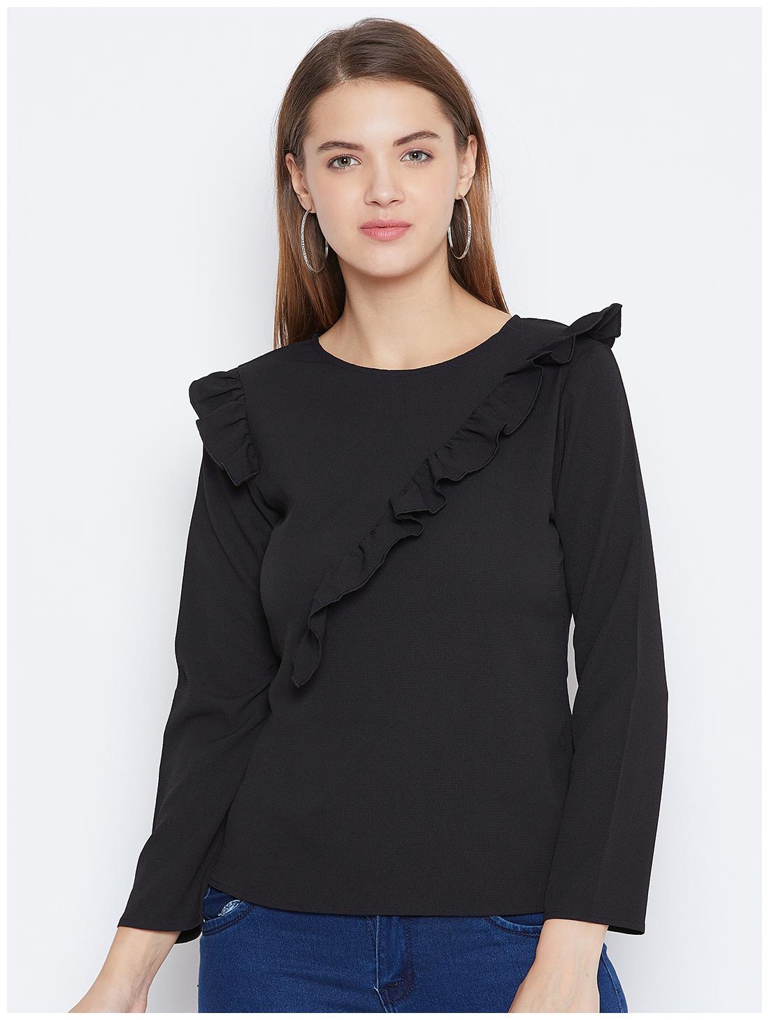

DODO MOA Women Solid Regular top - Black