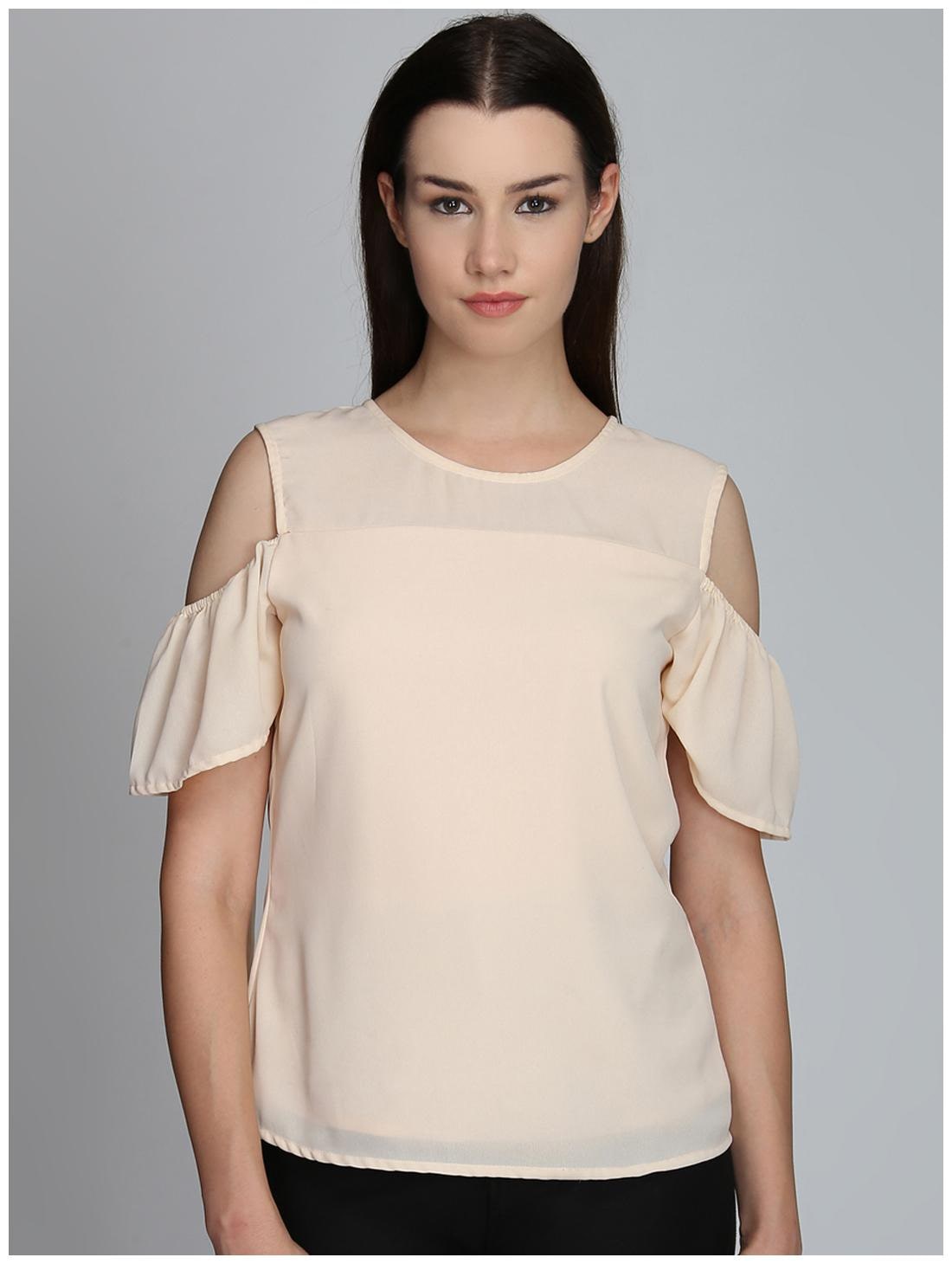 

DODO MOA Women Solid Regular top - Beige