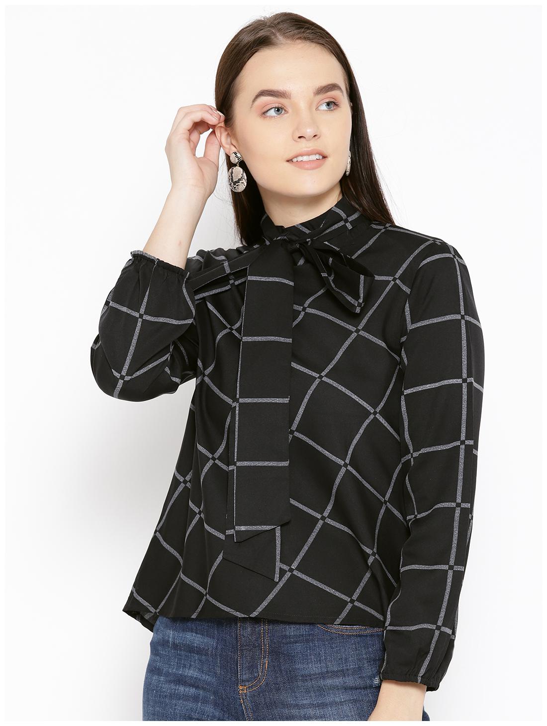 

DODO MOA Women Checked Regular top - Black