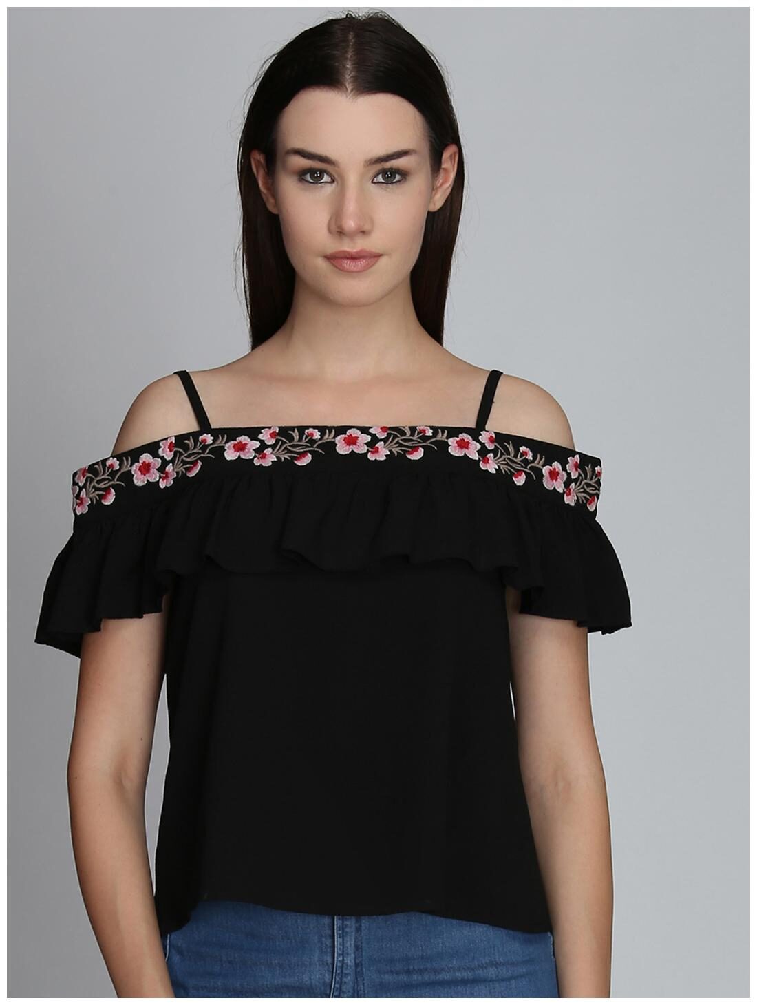 

DODO MOA Women Solid Regular top - Black