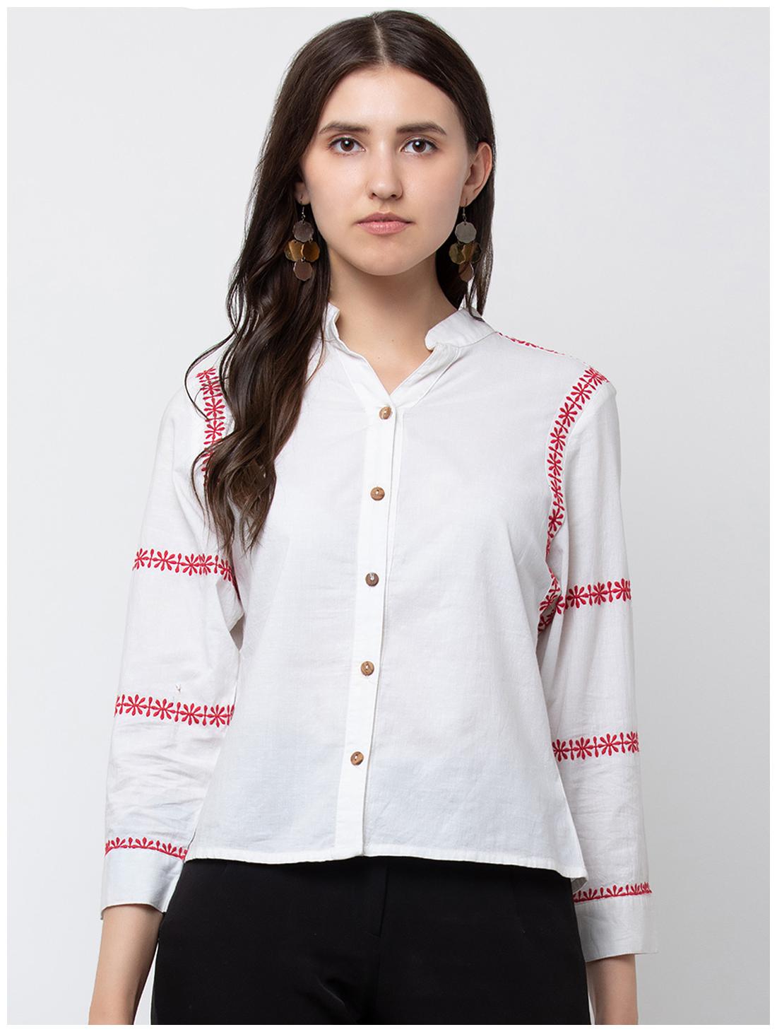 

DODO MOA Women Floral Regular top - White