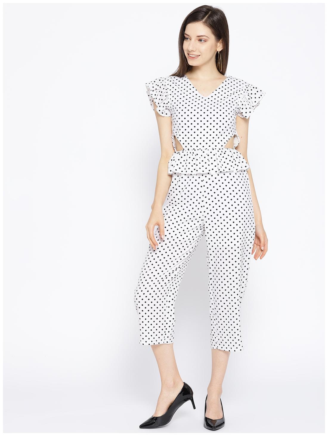 

DODO MOA Polka dots Jumpsuit - White