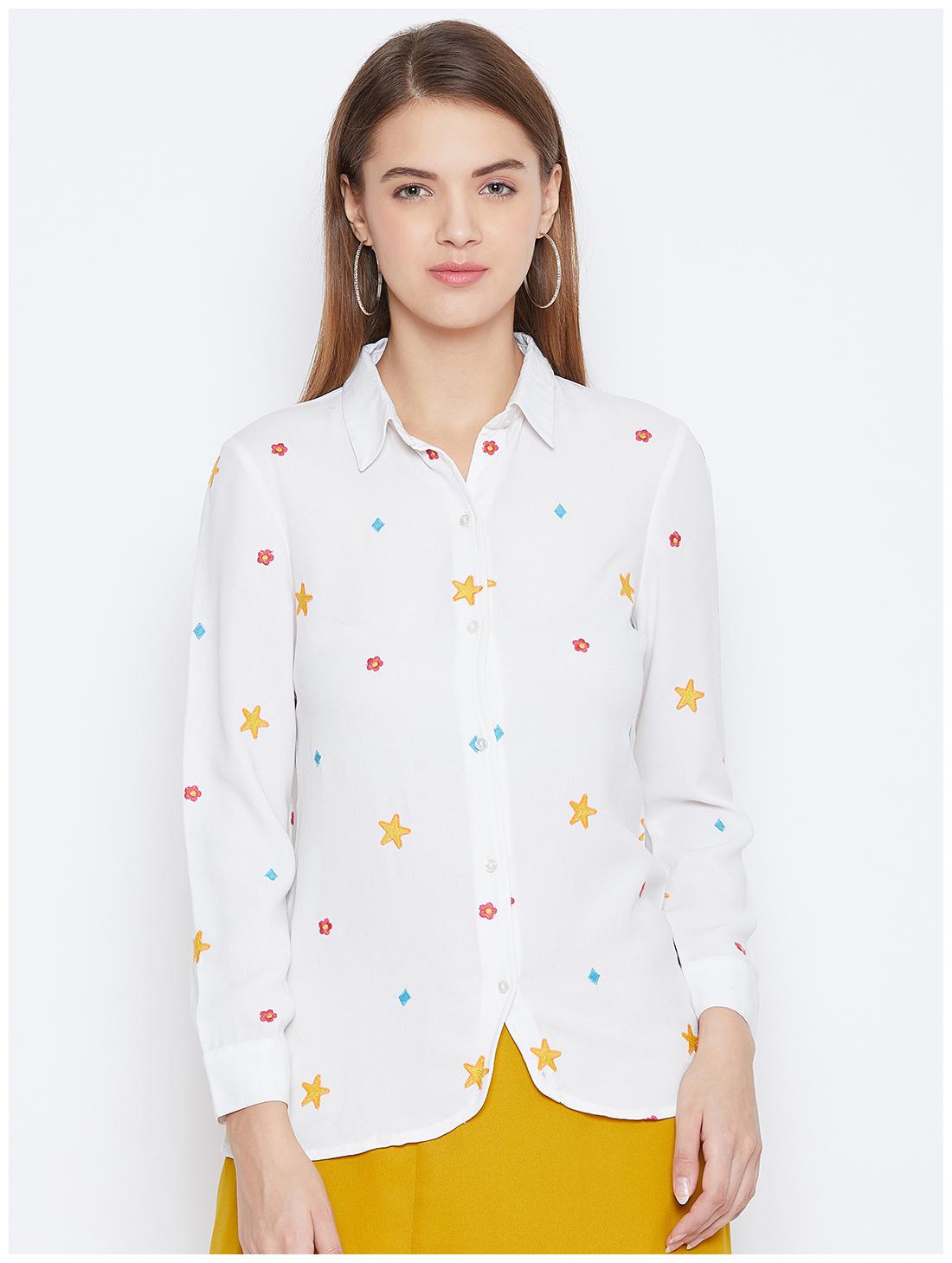 

DODO MOA Women White Printed Regular Fit Shirt