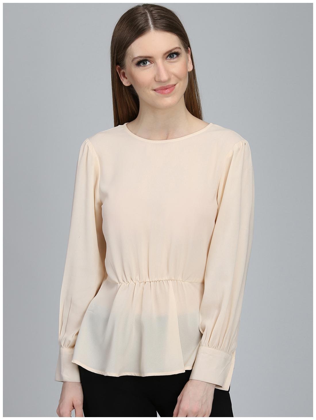 

DODO MOA Women Solid Regular top - Peach