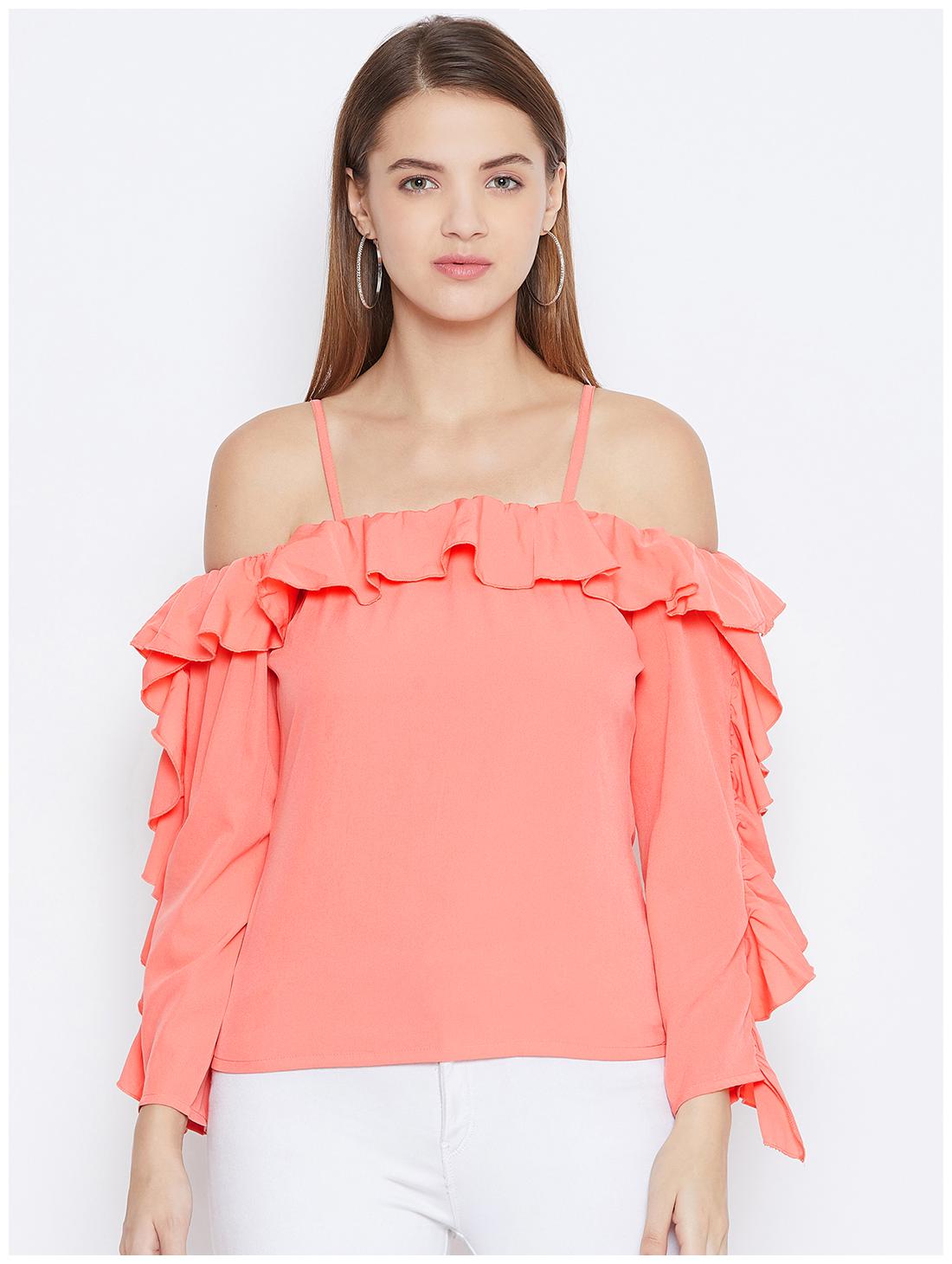 

DODO MOA Women Solid Regular top - Orange
