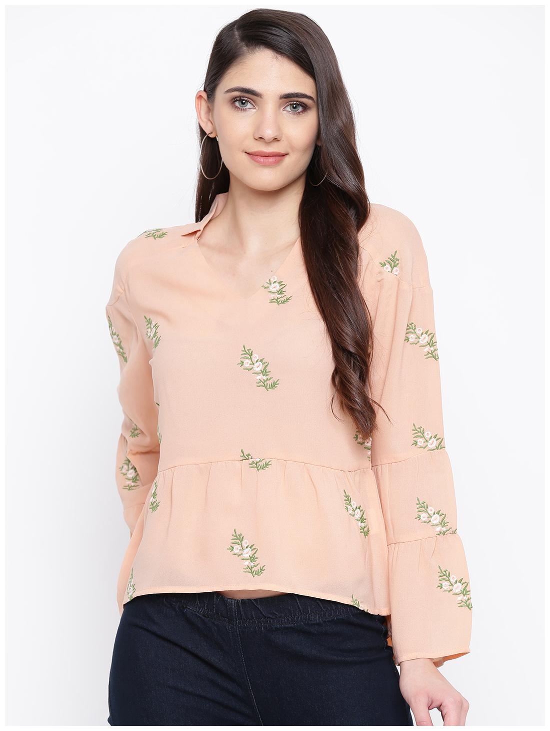 

DODO MOA Women Printed Regular top - Orange