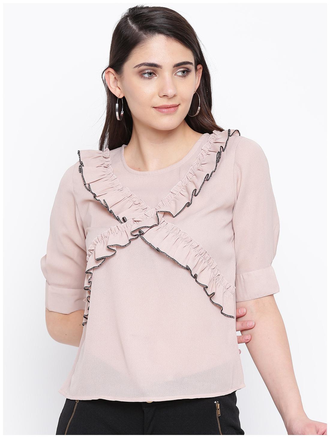 

DODO MOA Women Solid Regular top - Beige