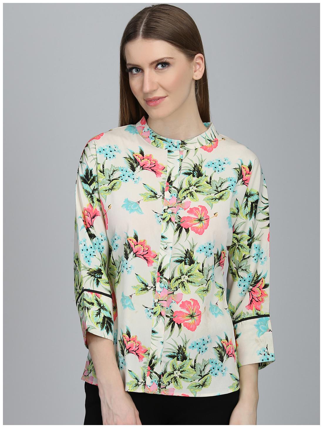 

DODO MOA Women Floral Regular top - White