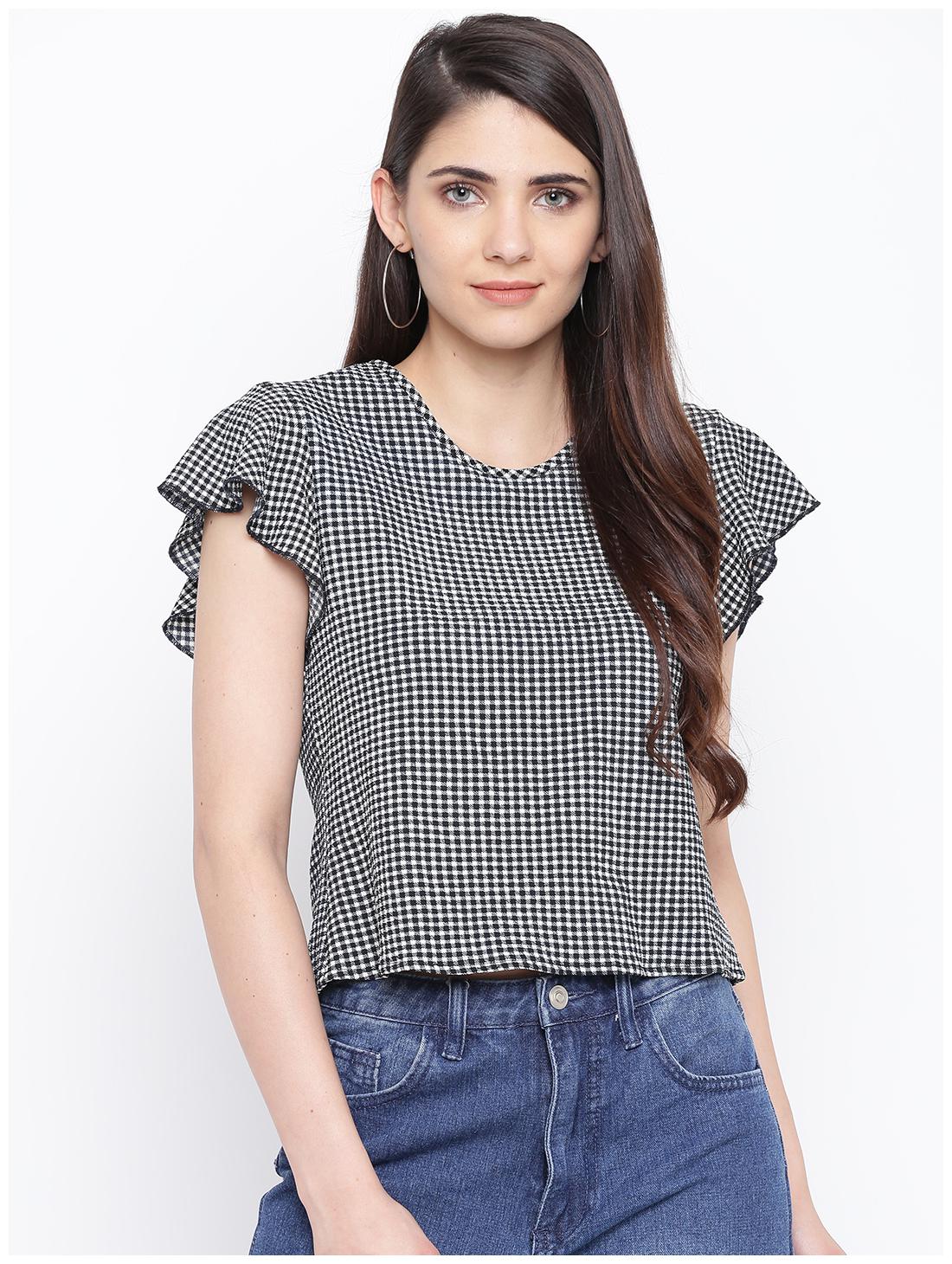 

DODO MOA Women Checked Regular top - Black