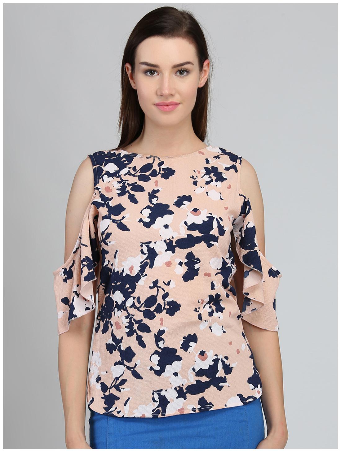 

DODO MOA Women Floral Regular top - Peach