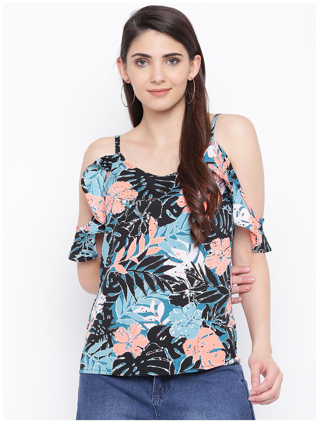 

DODO MOA Women Floral Regular top - Black
