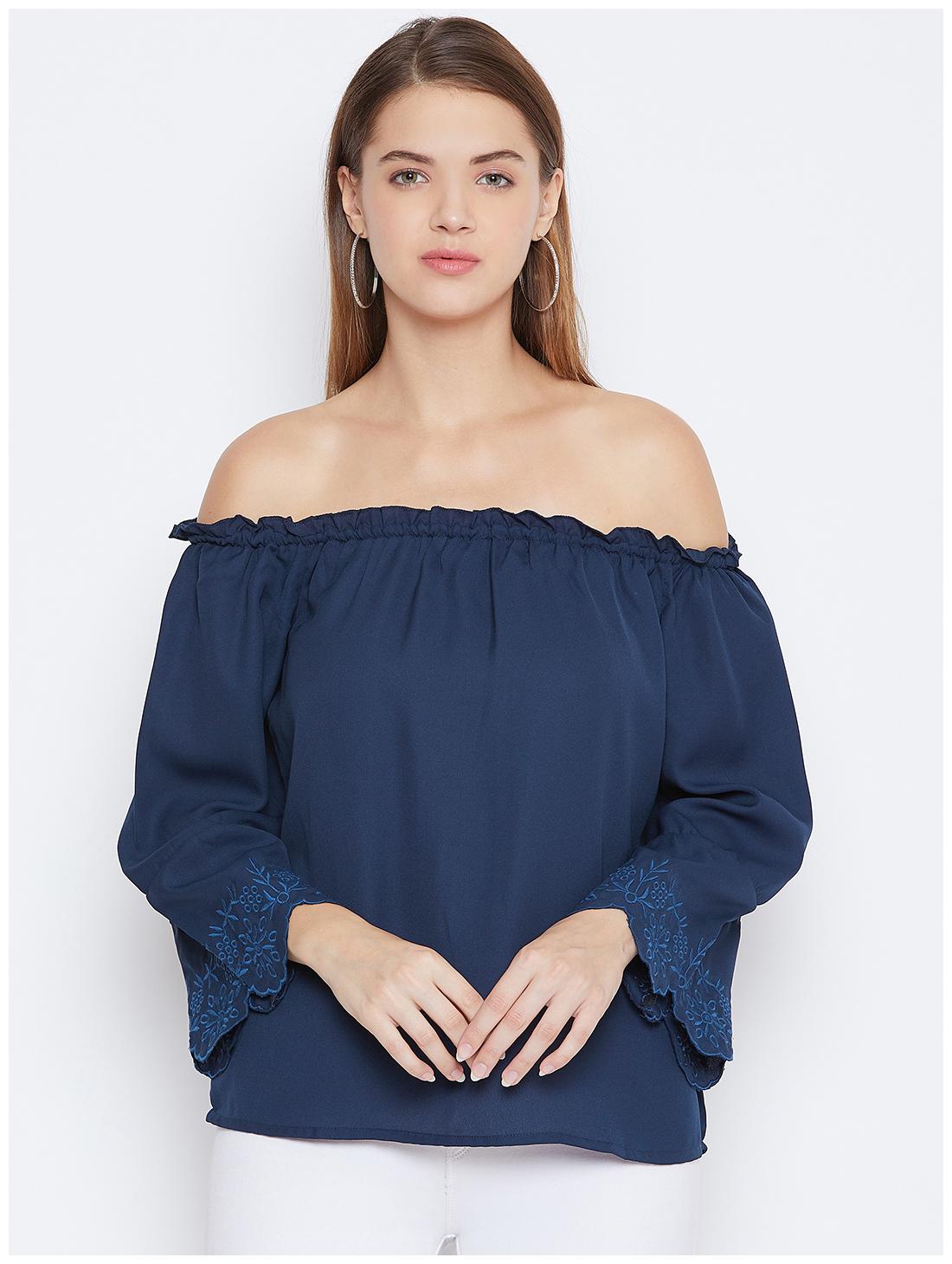 

DODO MOA Women Solid Regular top - Blue