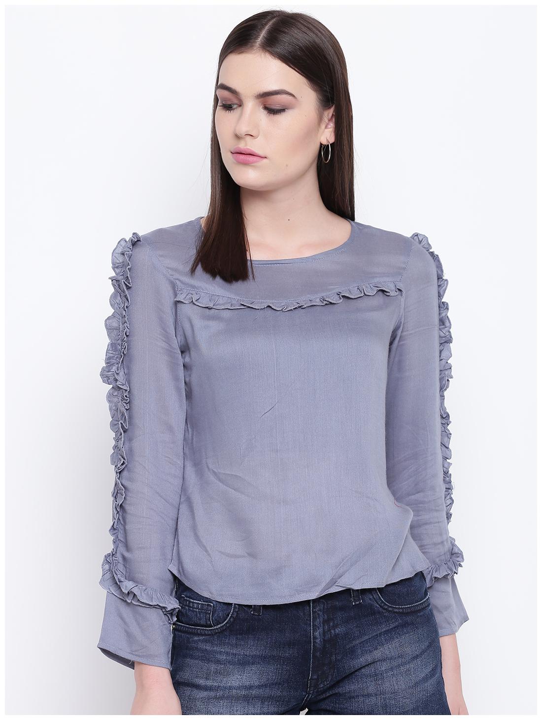 

DODO MOA Women Solid Regular top - Grey