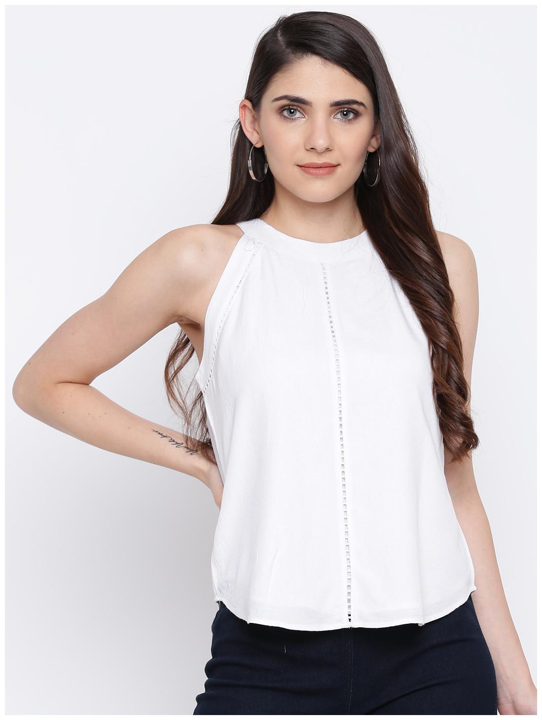 

DODO MOA Women Solid Regular top - White
