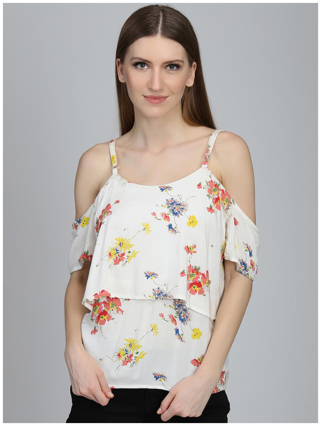 

DODO MOA Women Floral Regular top - White