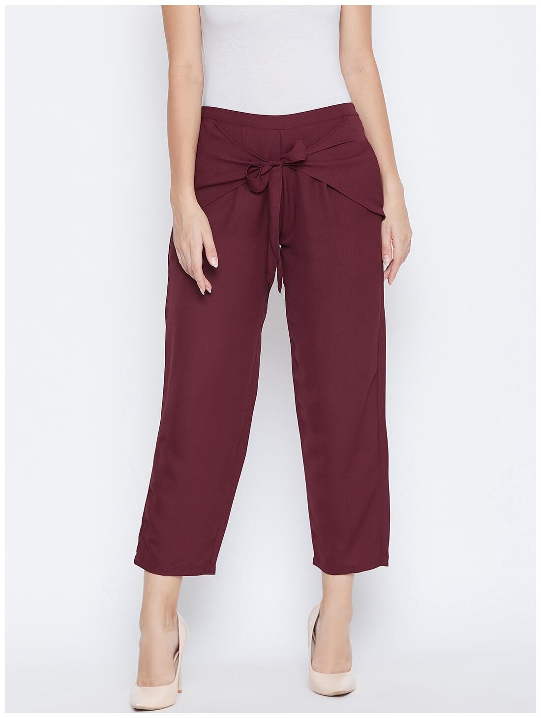 

DODO MOA Women Maroon Regular fit Regular trousers