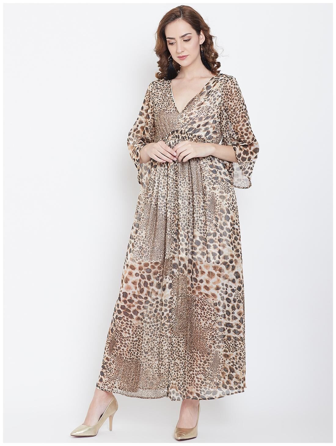 

DODO MOA Beige Embellished Maxi dress
