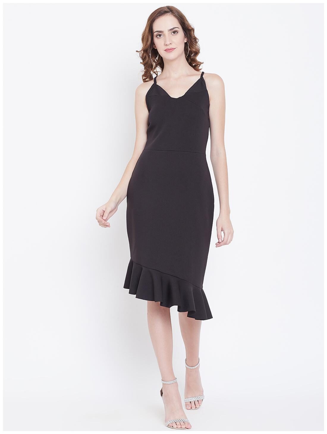 

DODO MOA Black Solid Sheath dress