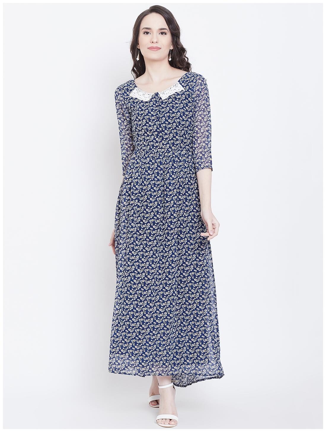 

DODO MOA Blue Printed Maxi dress