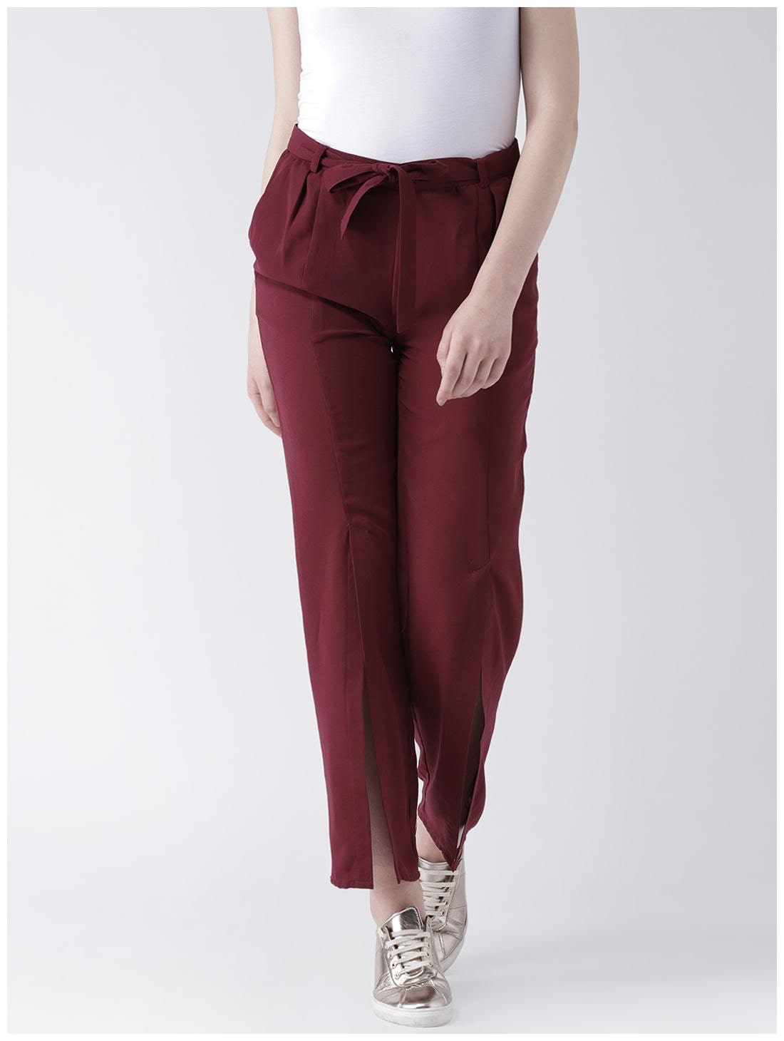 

DODO MOA Women Maroon Regular fit Regular pants