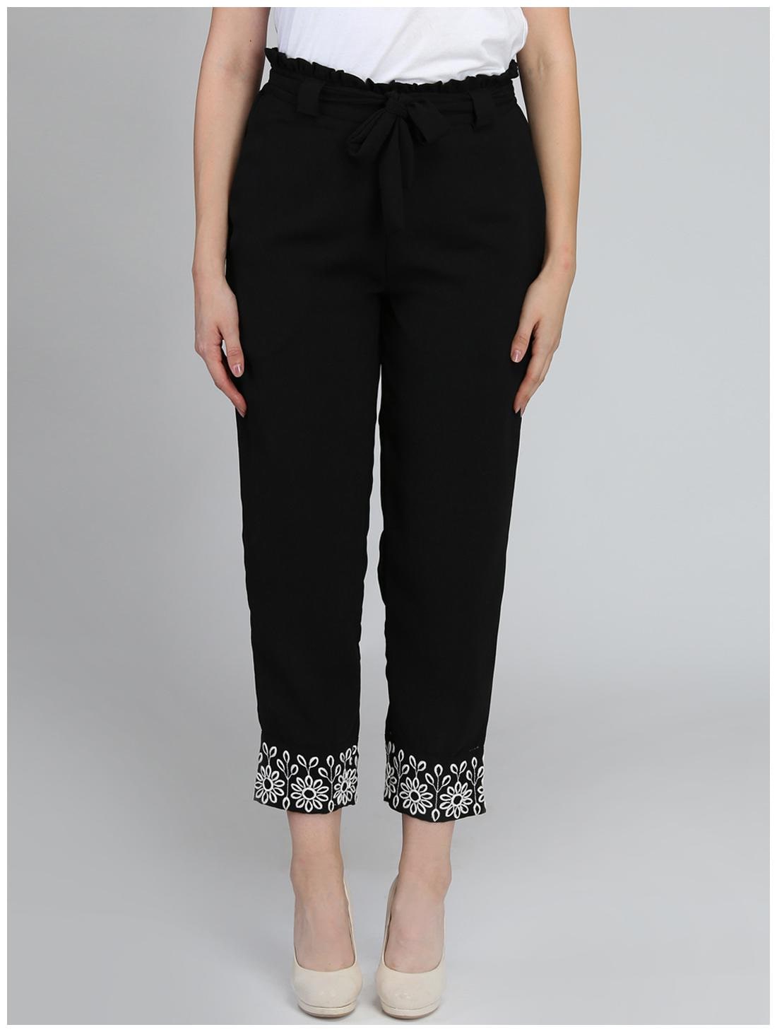 

DODO MOA Women Black Regular fit Regular pants