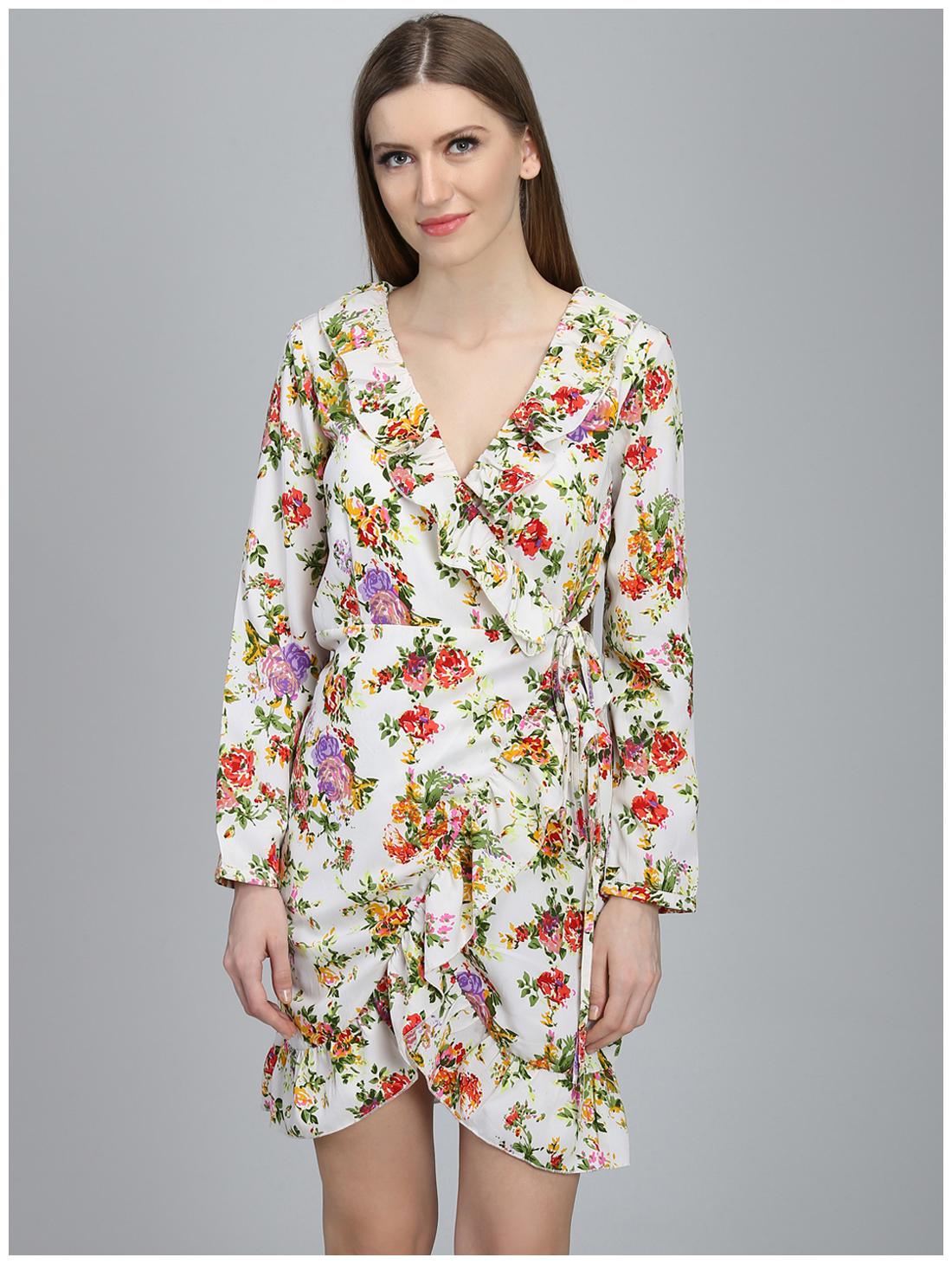 

DODO MOA Multi Printed Wrap dress
